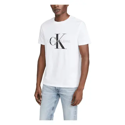 Calvin Klein Men's Short Sleeve Monogram Logo T-Shirt Brilliant White