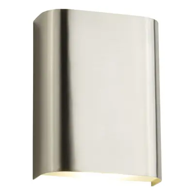 Searchlight LED Wall Light Satin Silver With Frosted Glass