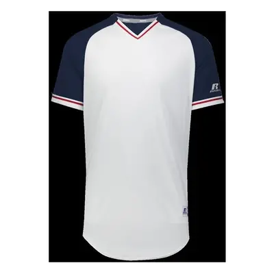 Russell R01X3M.10R.3XL Adult Classic V-Neck Jersey - White, Navy & True Red - 3XL