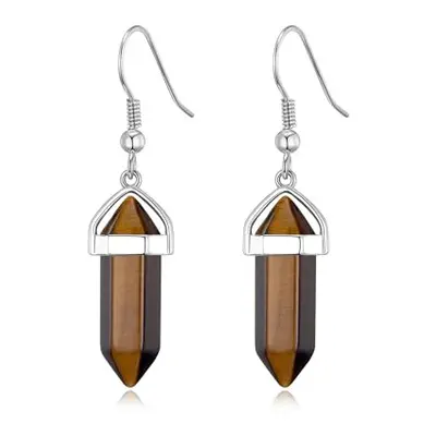 Philip Jones Tiger's Eye Gemstone Drop Earrings