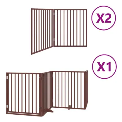 (brown, x x cm/ pcs) vidaXL Dog Gate with Door Foldable Dog Fence Dog Door Pet Gate Poplar Wood