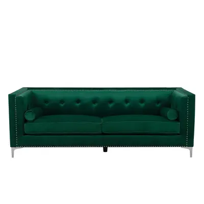 3 Seater Velvet Sofa Emerald Green AVALDSENES