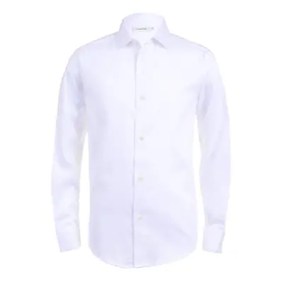 Calvin Klein Boys' Long Sleeve Sateen Dress Shirt Button-down Style W