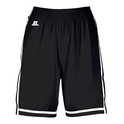 Russell 4B2VTX.BWH.2XL Ladies Legacy Basketball Shorts, Black & White - 2XL