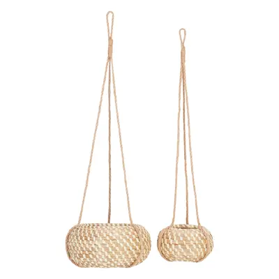 Set of Plant Pots REMORA Wicker Natural