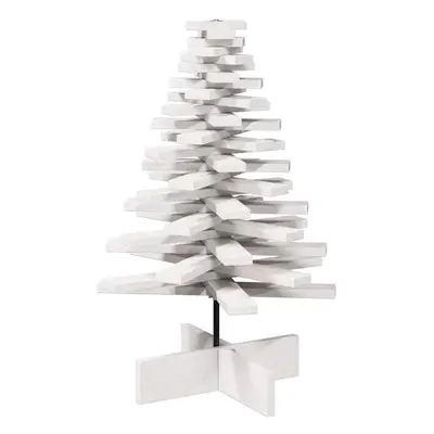 (white, cm) vidaXL Wooden Christmas Tree for Decoration Xmas Tree Solid Wood Pine