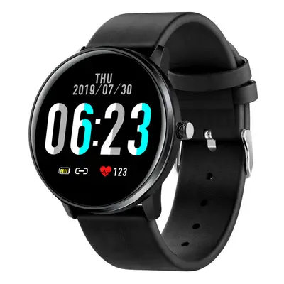 (Black-Silicone) 2.5D Full Touch Blood Pressure O2 IP68 Deep Waterproof Sports Mode Weather Smar