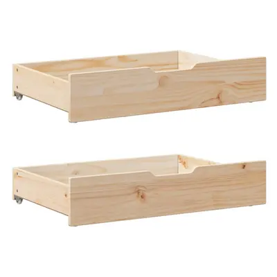 (natural, x x cm) vidaXL Under-Bed Drawers with Wheels Under Bed Storage pcs Solid Wood Pine