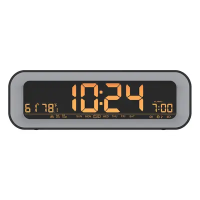 (Orange, US Plug) LCD Screen Alarm Clock Electronic Digital Clock Charging Temperature and Humid