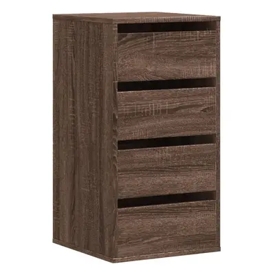 (brown oak, x x cm) vidaXL Corner Chest of Drawers Storage Drawer Side Cabinet Engineered Wood