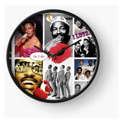 (Motown Music=6793) Wall Clock Inch Funny Mantel & Tabletop Art Decor for Home Bedroom Office