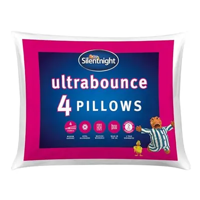 Silentnight Ultrabounce Pillows Pack of ? Medium Support Soft Bouncy Hotel Bed Pillows Pack ? Hy