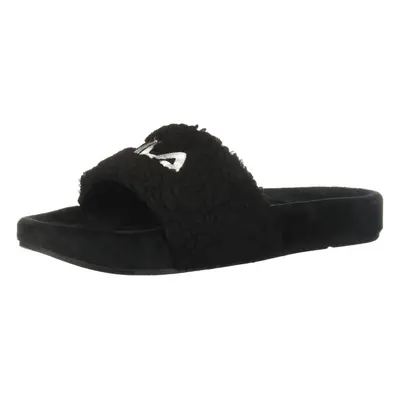 Fila Women's Fuzzy Slide Sandal Black Red/White