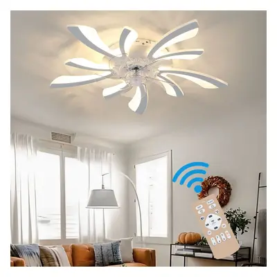 (White) 78cm Creative LED Ceiling Fan Light Remote Control