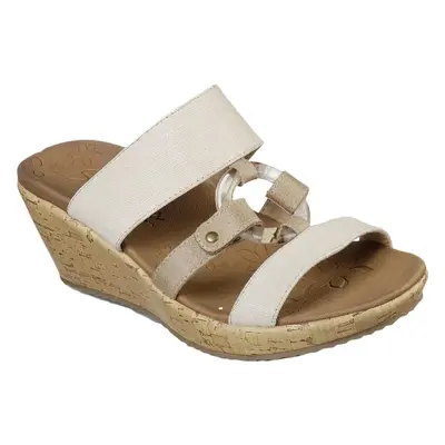 Skechers Women's Beverlee-sail Away Slide Wedge Sandal Natural 7.5 W