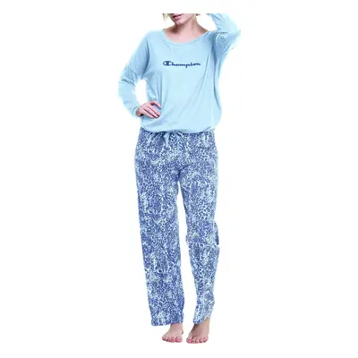 Champion Women's Wide Leg Sleep Set Collage Blue/Collage Blue Leopard