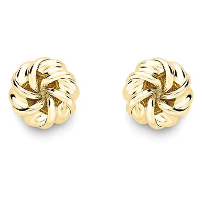 Jewelco London 9ct Gold Love Knot Stud Earrings - SENR02579