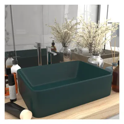 Luxury Wash Basin Matt Dark Green 41x30x12 cm Ceramic