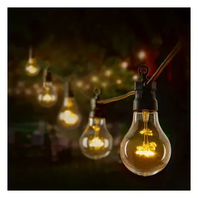 10 Clear Bulb Festoon Garden String Lights Warm White Lights 4.5M