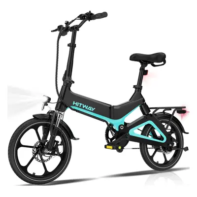 (HITWAY Electric Bike 250W 16" E bike, up 70KM Foldable Bike with 7.8Ah Battery Off-Road MT Bike