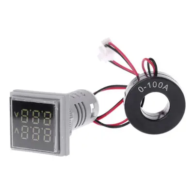 5pcs White Light AC 60-500V 0-100A D18 Square LED Digital Dual Display Voltmeter Ammeter Voltage