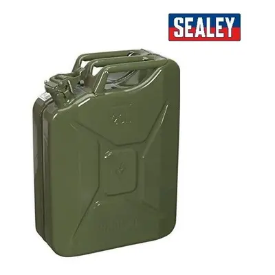 SEALEY JERRY CAN FUEL LITRE 20L METAL PETROL DIESEL 20L ARMY CONTAINER JC20G