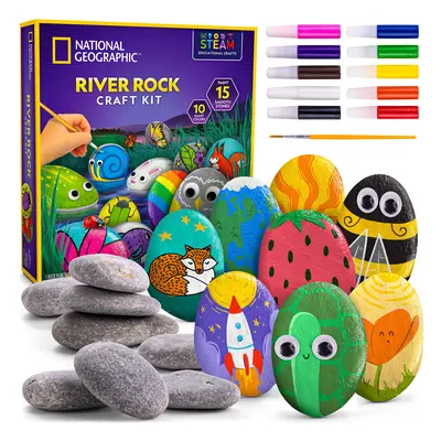 NATIONAL GEOGRAPHIC Rock Painting Kit - Arts and Crafts Kit for Kids