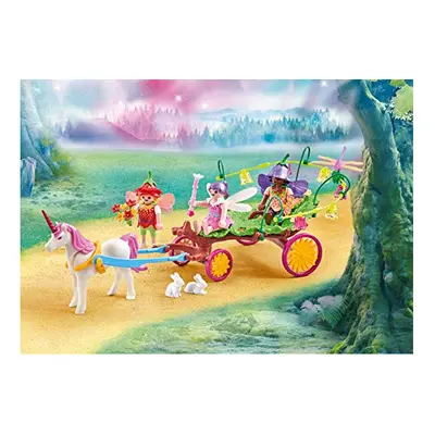 Children Fairies With Unicorn Carriage Building Set