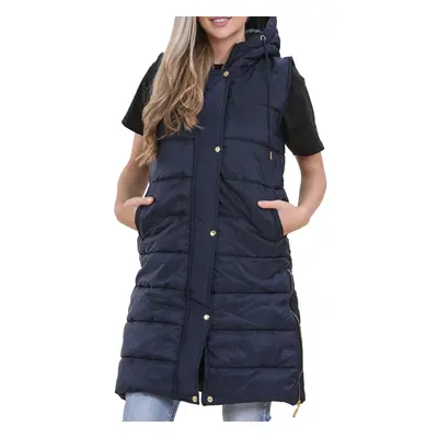 (2XL) Ladies Oversized Gilet Navy Blue Jacket