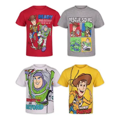 Disney Pixar Toy Story Woody Buzz Lightyear Forky Alien Rex Slinky Dog Toddler Boys Pack TShirts