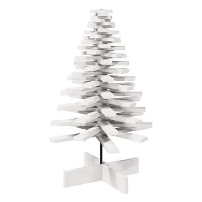 (white, cm) vidaXL Wooden Christmas Tree for Decoration Xmas Tree Solid Wood Pine