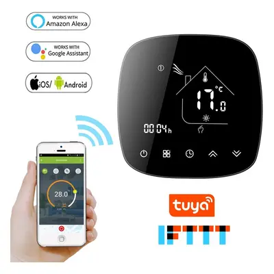 Round Shape Smart WiFi Electric Heating Thermostat Tuya Intellagent App Alexa Voice Control 0.5C