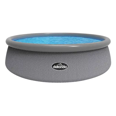 15ft Inflatable Swimming Pool Round with Filter Pump - Grey Rattan - DL18