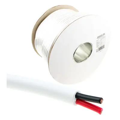 kenable 100V Heavy Duty Twin Core Speaker Cable 2x45x0.18mm 15A White 100m