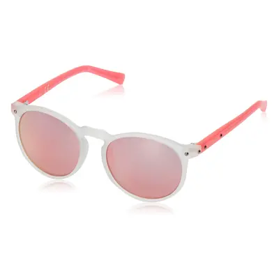 Calvin Klein R740S Round Sunglasses Matte Crystal Clear/Neon Pink