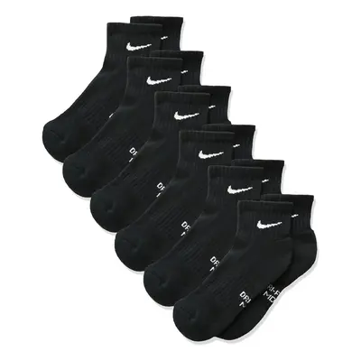 NIKE Kids' Unisex Everyday Cushioned Ankle Socks (6 Pairs) Black/Whit