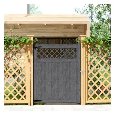 (120*150cm) Rhombus Garden Wood Fence Gate, Grey