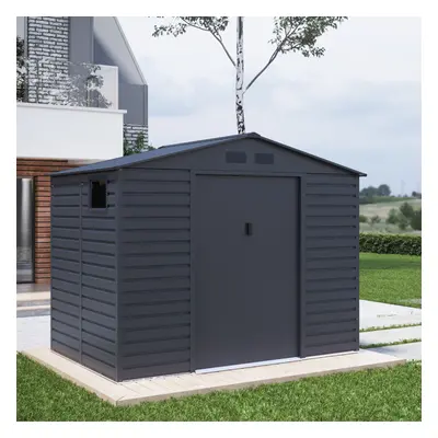 (9x6, Grey) BillyOh Upton Apex Metal Shed