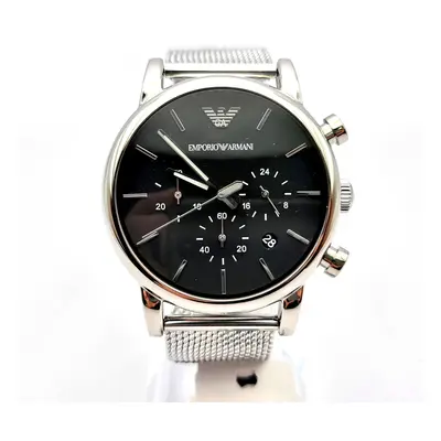 EMPORIO ARMANI AR1811 LUIGI MENS WATCH BLACK DIAL SILVER MESH STRAP