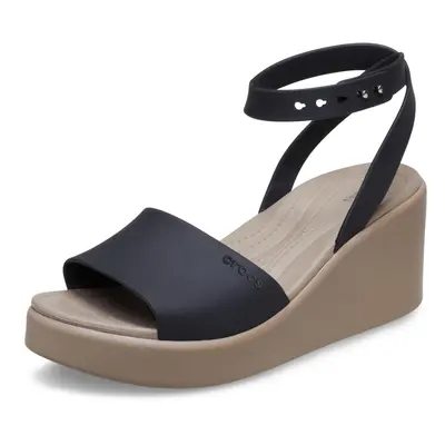 Crocs Women's Brooklyn Ankle Strap Wedge Platform Sandals Black/Mush