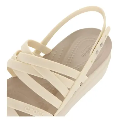 Crocs Women's Brooklyn Low Strappy Wedges Sandal Bone Numeric_11