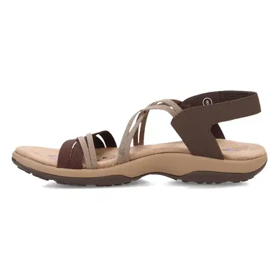 Skechers Women's Reggae Slim-Takes Two Flat Sandal Chocolate