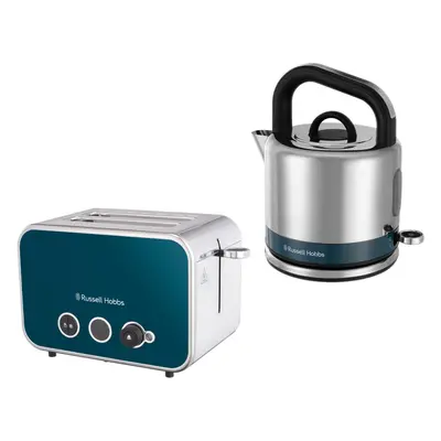 Russell Hobbs Distinctions Ocean Blue Kettle & Slice Toaster Set