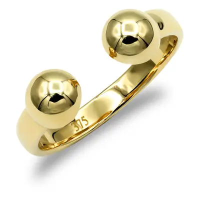 (I) Jewelco London Ladies Solid 9ct Yellow Gold Bead Torque Ring