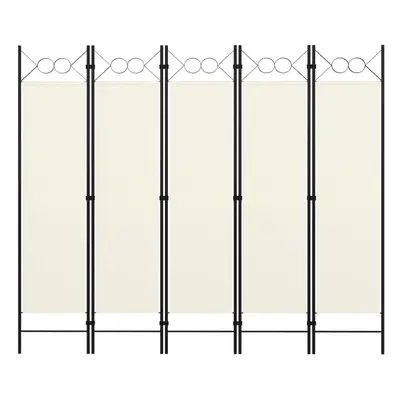 vidaXL 5-Panel Room Divider Cream White 200x180 cm