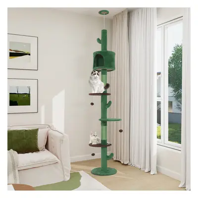 (Green) Floor to Ceiling Cat Tree Kitty Scratching Post UK