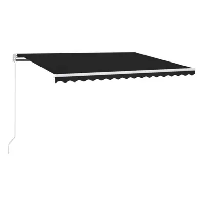 vidaXL Manual Retractable Awning with LED 400x350 cm Anthracite Shade Shelter