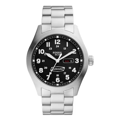 Fossil Men's Defender Solar-Powered Stainless Steel Watch Color: Silv