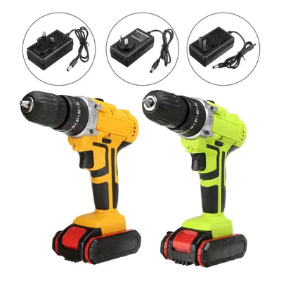 (Green, US Plug) 48VF 22800mAh Cordless Rechargable In Power Drills Impact Electric Drill Driver