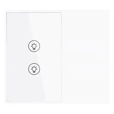 (2 Gang White) Dimming Switch Thyristor Stepless Dimming US Smart Switch Works with Alexa Google